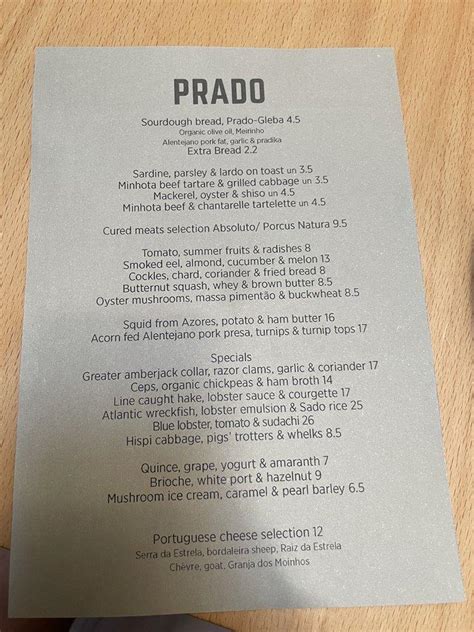 prado restaurant in lisbon menu.